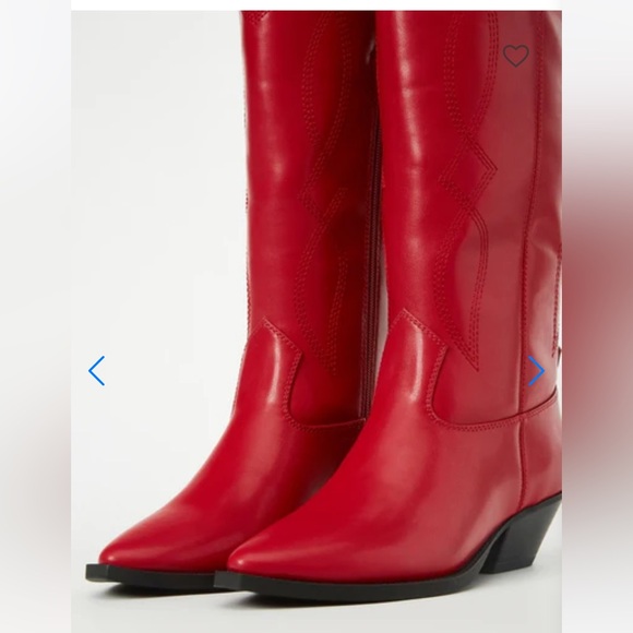 JustFab Shoes - Red Flat western boots size 7.5 wide calf